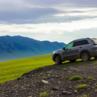 car in mountains